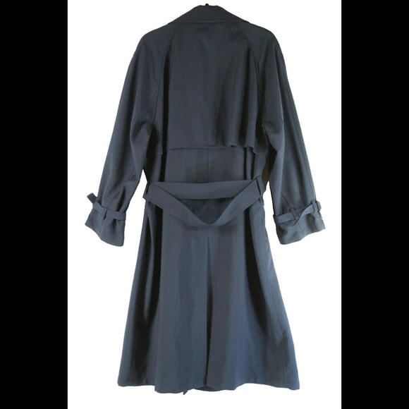 NEW Theory Relaxed Trench Coat in Stretch Flannel in dark navy Sz L #C4310 - Picture 9 of 12
